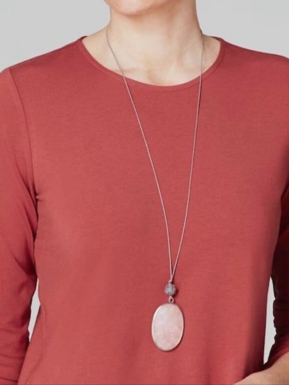 J. Jill Rose Quartz Pendant Necklace